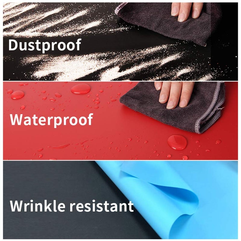 Meking 20x39 Inch PVC Backdrop, 2-Pack Waterproof Matte Photography Background for Flat Lay Food & Cosmetic Small Product Photo Studio Shooting (White+Black) - Image 2